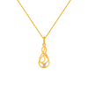 14KT (585) Yellow Gold and American Diamond Pendant for Women