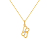 14KT (585) Yellow Gold and American Diamond Pendant for Women