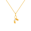 14KT (585) Yellow Gold and American Diamond Pendant for Women