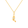 14KT (585) Yellow Gold and American Diamond Pendant for Women