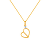 14KT (585) Yellow Gold and American Diamond Pendant for Women