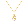 14KT (585) Yellow Gold and American Diamond Pendant for Women