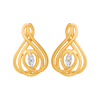 14KT (585) Yellow Gold and American Diamond Stud Earrings for Women