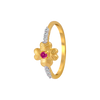 14KT (585) Yellow Gold and American Diamond Ring for Women