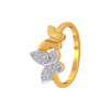 14KT (585) Yellow Gold and American Diamond Ring for Women