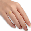 14KT (585) Yellow Gold and American Diamond Ring for Women