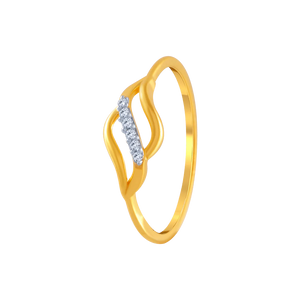 14KT (585) Yellow Gold And American Diamond Ring For Women