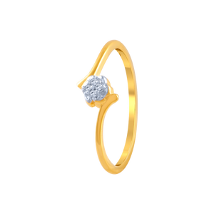 14KT (585) Yellow Gold And American Diamond Ring For Women