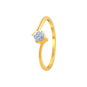 14KT (585) Yellow Gold And American Diamond Ring For Women