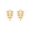 14K reverse Raindrop Gold Earrings with three diamonds