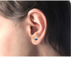 14K Beautiful gold bird-shaped earrings with a blue stone