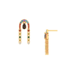 14K gorgeous gold earrings engraved with multi-colour stones