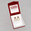 14K gorgeous gold earrings engraved with multi-colour stones