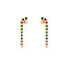 14K unique gold earrings with multi-coloured stones