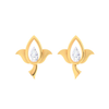 14K beautiful Gold Stud Earrings in the shape of Lotus