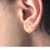 14K beautiful Gold Stud Earrings in the shape of Lotus