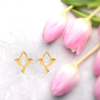 14K beautiful Gold Stud Earrings in the shape of Lotus