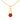 14K sleek gold pendant with a beautiful red stone 