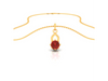 14K sleek gold pendant with a beautiful red stone 