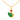 14K unique duck shaped pendant adorned with green and red stone