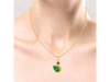 14K unique duck shaped pendant adorned with green and red stone