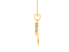 14K unique shaped gold pendant with light blue stones