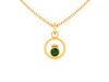 14K Gold Pendant with Spherical Designs And Green Stone