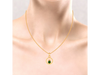 14K Gold Pendant with Spherical Designs And Green Stone