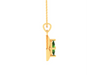 14K Diamond shaped Gold Pendant with Green stone