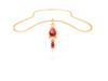 14K Alluring Gold Pendant with Red stones