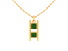 14K unique Gold Pendant with two blocks of Green stone