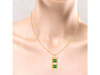 14K unique Gold Pendant with two blocks of Green stone