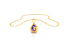 14K musical note shaped Gold Pendant with Violet stone