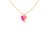 14K Gold Pendant Adorned with Heart Shape Pink Stone