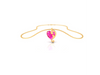 14K Gold Pendant Adorned with Heart Shape Pink Stone