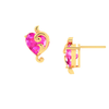 14K uniquely designed Pink stone Gold Stud Earrings