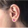 14K uniquely designed Pink stone Gold Stud Earrings