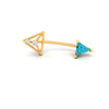 14K Triangle-shaped Diamond Belly Button Ring