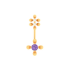 14K Floral Diamond Belly Button Ring