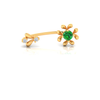 14K Floral Diamond Belly Button Ring with Green detailing