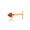 14K Gold Lip Ring with Red Triangle Stone