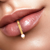 14K Gold Lip Ring with a Pearl