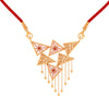 Ball Drop 14K Gold Necklace with Multiple Triangle