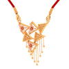 Ball Drop 14K Gold Necklace with Multiple Triangle