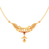 14K Flower Designed Stylish Leafy Gold Pendant