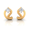 14K Kalka Style American Diamond Gold Earrings