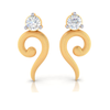 Uniquely Designed 14K American Diamond & Gold Earrings 