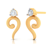 Uniquely Designed 14K American Diamond & Gold Earrings 