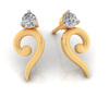 Uniquely Designed 14K American Diamond & Gold Earrings 