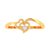 14K Double Hearts Gold and American Diamond Ring 